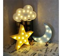 Vvcare BC-NL02 LED Veilleuse pour enfants Lune Étoile Nuage Chambre Chambre Lampe Pièce Fête Décorations - Blanc 2