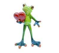 VVGIFTS Figurines de Grenouille décoratives Amusantes et créatives en résine pour la Maison, Le Bureau, la Table, la Salle de Bain, Ornement Cadeau (Grenouille Tenant Un cœur)
