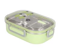 Vvikizy Boîte à Déjeuner en Acier Inoxydable 304, Doublure de Compartiment Anti-fuite avec Couvercle de Style Japonais pour étudiants et Employés de Bureau (vert transparent)