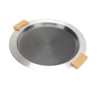 Vvikizy Plaque de Barbecue Ronde Antiadhésive en Acier Inoxydable SUS304, Poêle à Griller pour la Cuisine en Plein Air, 1 unité