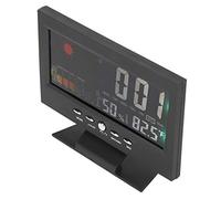 Vvikizy Thermomètre et Hygromètre Numérique Multifonction avec Réveil, Prévisions Météorologiques pour une Utilisation au Bureau à Domicile - ABS de Haute qualité et écran LCD rétroéclairé en Verre