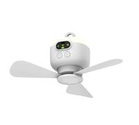 VVU&CCO Ventilateur de plafond de camping avec télécommande, batterie de 8000 mAh, avec lumière, 4 vitesses, minuterie pour tente d'extérieur, terrasse, pavillon, véranda et camping-car