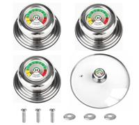 Vyanveo 3 Pièces Poignées de Couvercle de Casserole avec Thermomètre Poignée de Rechange Universelle Anti-brûlure Remplacement Pratique et Facile Compatibles avec Casseroles et Poêles AMC