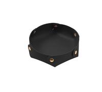 Vyloky Bac de rangement pliable en polyuréthane - Rangement au lieu de désordre : pour clés, bijoux, cosmétiques, etc. - Rangement dans l'entrée, la chambre, le bureau, le dortoir (grand, noir)