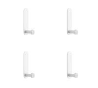 Vyloky Patère en métal sans perçage - Fixation adhésive pour salle de bain, cuisine, couloir, chambre à coucher, penderie, locataires, utilisateurs ménagers (mat, 4)