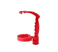 Vyloky Poignée de bouteille réglable, avec antidérapant et décapsuleur, versement contrôlé pour bouteilles en PET, 13,5-20 cm, sans éclats, PP+TEP, bleu/vert/gris/rouge (rouge)