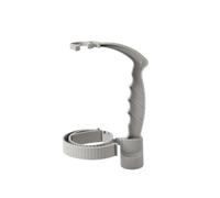 Vyloky Poignée de bouteille réglable, avec antidérapant et décapsuleur, versement contrôlé pour bouteilles en PET, 13,5-20 cm, sans éclats, PP+TEP, bleu/vert/gris/rouge (gris)