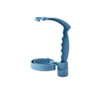 Vyloky Poignée de bouteille réglable, avec antidérapant et décapsuleur, versement contrôlé pour bouteilles en PET, 13,5 à 20 cm, sans éclats, PP+TEP, bleu/vert/gris/rouge (bleu)