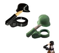 Vyloky Salut Lot de 2 casques de bouteille de bière | Bouchon de bouteille de vin et de bière | Protection contre les insectes | 3 couleurs : 2 x vert, 2 x noir, mélange (1 x vert + 1 x noir (mix))