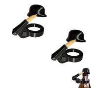 Vyloky Salut Lot de 2 casques de bouteille de bière | Bouchon de bouteille de vin et de bière | Protection contre les insectes | 3 couleurs : 2 x vert, 2 x noir, mélange (2 x noir)