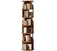 Vyntyra Tour d'étagère rotative, bibliothèque tournante, étagère à Livres Ronde à 360 °, étagères pivotantes étroites(Walnut Color,7)