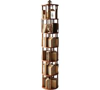 Vyntyra Tour d'étagère rotative, bibliothèque tournante, étagère à Livres Ronde à 360 °, étagères pivotantes étroites(Wood Color,7)