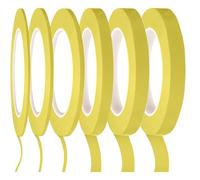 VYNZOR 6 Rouleaux de Ruban de masquage, Ruban de masquage, Ruban de masquage de Couleur Jaune 3/5/7/10/12/15 mm, adapté à l'artisanat, à la carrosserie et à la décoration DIY