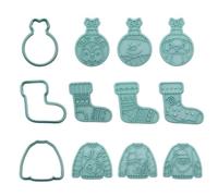 VYNZOR Set de 12 Emporte-Pièces pour Biscuits, Emporte Piece Patisserie pour Noël et Fêtes, Formes Amusantes et Sécuritaires, Faciles à Nettoyer, Accessoire de Cuisine Indispensable pour Famille