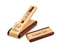 VYP Personnalisé Stylo en Bois avec Gravure pour Adulte | Coffret Stylo Personnalisable avec Gravure, Lot de Stylos Bureau, Cadeau pour Maîtresse d'École, Patron et Collègue