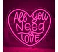 VYXIN All You Need Love Enseigne Néon, Panneau LED Néon Mural Enseigne Lumineuse USB Alimentation pour Chambre Pub Maison Bar Salon Club Fête Lumières Décoration Fenêtre Chambre Salon Bibliothèque