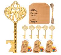 VZCBZC Lot de 50 décapsuleurs à 70 clés pour 70e anniversaire de mariage, cadeaux souvenirs pour invités, décorations de fête (70)