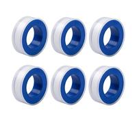 VZU Lot de 6 rouleaux de ruban adhésif en PTFE robuste pour pommeau de douche, tuyaux d'eau et raccords de tuyaux de gaz, 12 mm x 10 m, ruban d'étanchéité professionnel avec étui bleu, ruban