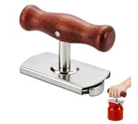 VZU Ouvre-Bocal Sans Effort Réglable pour Seniors et Mains Faibles, Ouvre-Boîte de Conserve en Acier Inoxydable 2,5-10,2 cm avec Manche en Bois, pour Bocaux, Bouteilles et Couvercles à Vis