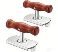 VZU Ouvre-Bocal Sans Effort Réglable pour Seniors et Mains Faibles, Ouvre-Boite de Conserve en Acier Inoxydable 2,5-10,2 cm avec Manche en Bois, pour Bocaux, Bouteilles et Couvercles à Vis
