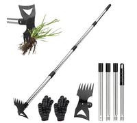 VZXZXE Serfouette Jardinage 148 cm Houe de Jardin 2 en 1 avec Griffe de Jardin Dents, Binette Jardinage Manche Long, desherbeur pour Cour, pelouse, terrasse, Jardin