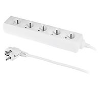W-97486 Rallonge 3G1mm² 1,5m PVC blanc Nombre de prises : 5 10A PLASTROL
