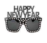 W WIDMANN MILANO Party Fashion 21085 - Lunettes Happy New Year, argent, accessoire pour la Saint-Sylvestre, Nouvel An