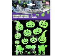 W WIDMANN MILANO Party Fashion 86851 - Autocollants décoratifs lumineux pour Halloween, Glow in the Dark, 21 x 15 cm, autocollants, décoration, fête d'Halloween, soirée à thème