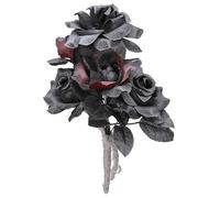 W WIDMANN MILANO Party Fashion - Bouquet de mariée d'Halloween roses | Noir et rouge comme accessoires de costume pour Halloween, le carnaval et les soirées à thème