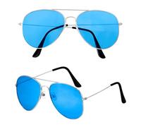 W WIDMANN MILANO Party Fashion - Lunettes avec verres colorés, lunettes d'aviateur, accessoire pour fête à thème des années 80, carnaval