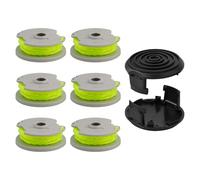 Wa0014 Kit de bobine et fil de débroussailleuse compatible avec les modèles Wg168 Wg184 Wg190 Wg191 avec 2 couvercles 0,2 cm Taille 6,1 m de long Construction en nylon copolymère flexible pour un