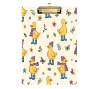 Waassud Planchette à pince en acrylique avec rangement en forme de canards ludiques - Organisateur décoratif pour infirmières, bureau, maison - 30,5 x 22,9 cm
