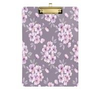 Waassud Planchette à pince en acrylique avec rangement en forme de fleur de cerisier - Organisateur décoratif pour infirmières, bureau, maison - 30,5 x 22,9 cm