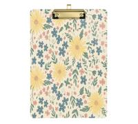 Waassud Porte-bloc à motif floral jaune avec rangement en acrylique - Organiseur décoratif pour infirmières, bureau, maison - 30,5 x 22,9 cm
