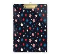 Waassud Porte-bloc à rayures et étoiles avec rangement en acrylique - Organiseur décoratif pour infirmières, bureau, maison - 30,5 x 22,9 cm