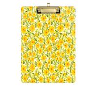 Waassud Porte-bloc avec rangement en acrylique jaune vif avec espace de rangement, organiseur décoratif pour infirmières, bureau, maison, 30,5 x 22,9 cm