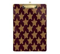 Waassud Porte-bloc avec rangement en acrylique motif léopard et étoiles - Organisateur décoratif pour infirmières, bureau, maison - 30,5 x 22,9 cm