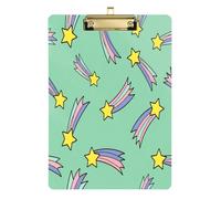 Waassud Porte-bloc en acrylique avec espace de rangement en forme d'étoiles de dessin animé, organiseur décoratif pour infirmières, bureau, maison, 30,5 x 22,9 cm