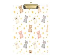 Waassud Porte-bloc en acrylique avec rangement en forme d'ours et d'étoiles - Organisateur décoratif pour infirmières, bureau, maison - 30,5 x 22,9 cm