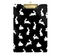 Waassud Porte-bloc en forme de silhouettes de lapin avec rangement en acrylique - Organiseur décoratif pour infirmières, bureau, maison - 30,5 x 22,9 cm