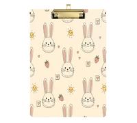 Waassud Porte-bloc Kawaii en forme de lapin avec rangement en acrylique - Organiseur décoratif pour infirmières, bureau, maison - 30,5 x 22,9 cm