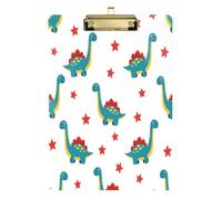 Waassud Porte-bloc long avec rangement en acrylique - Motif dinosaures et étoiles - Pour infirmières, bureau, maison - 30,5 x 22,9 cm