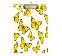 Waassud Porte-bloc papillon jaune avec rangement en acrylique - Organiseur décoratif pour infirmières, bureau, maison - 30,5 x 22,9 cm