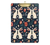 Waassud Porte-bloc vintage avec rangement en acrylique - Motif lapin - Organisateur décoratif pour infirmières, bureau, maison - 30,5 x 22,9 cm