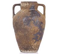 Wabi Sabi Decor Vase Rustique avec 2 poignées, Pot de Ferme pour décoration d'intérieur, vases Classiques en Pierre de Terre Cuite, Convient pour la décoration de la Maison, du Salon