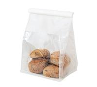 WACCOMT Pack Lot de 20 Sacs à Pain Papier Kraft, Blanc, 13x28x10cm | Fermeture à Onglet, Fenêtre Transparente, Pour Emballage et Stockage