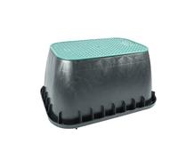 Wacredo Boîte à valve XL, 32" rectangulaire, avec couvercle, irrigation 585 x 805 x 395 mm, boîtier de protection pour jusqu'à 12 électrovannes, système d'irrigation