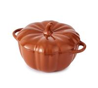 Wade WA975002ORA Cocotte citrouille moyenne avec intérieur émaillé lisse, grès, capacité 710 ml, 19,5 cm, orange