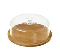Wadiga Plateau Fromage Bambou Rond et Cloche Acrylique