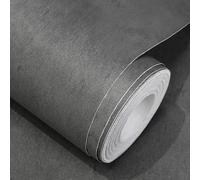 WADILE Papier Peint Autocollant Effet Béton - Papier Peint Adhésif Mural Style Industriel, Imitation Ciment en Tissu Texturé, pour Cuisine, Salon, Meuble, DIY Facile, anthracite, 40cm x 900cm